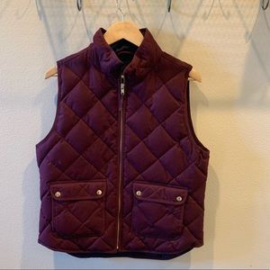 J. Crew Quilted Maroon Vest